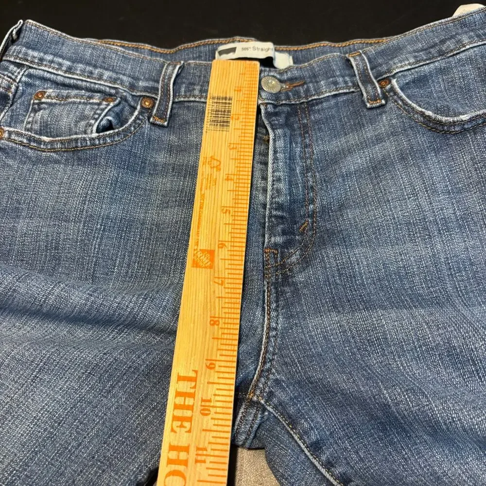 Levi’s 505 Straight Jeans Women’s 12 Mid Rise Stretch Blue Denim Classic Fit